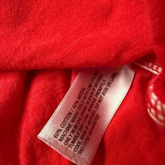 Women's Red V-Neck Top - Picture 4 of 4